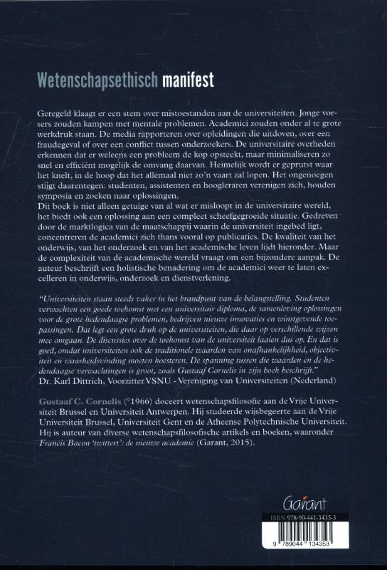Achterkant van Wetenschapsethisch manifest