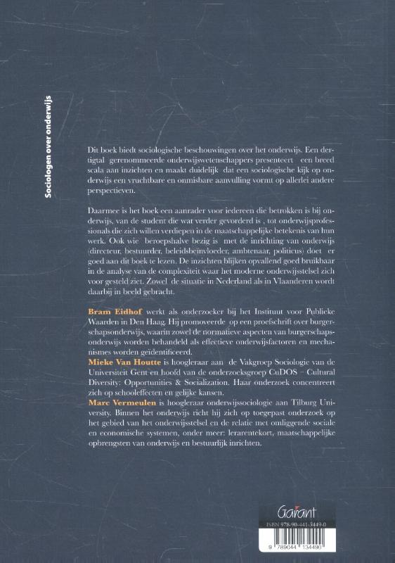 Achterkant van Sociologen over onderwijs. Inzichten, praktijken en kritieken