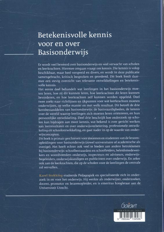 Achterkant van Betekenisvolle kennis voor en over Basisonderwijs