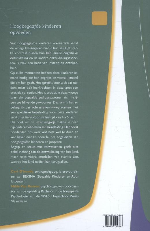Achterkant van Hoogbegaafde kinderen opvoeden