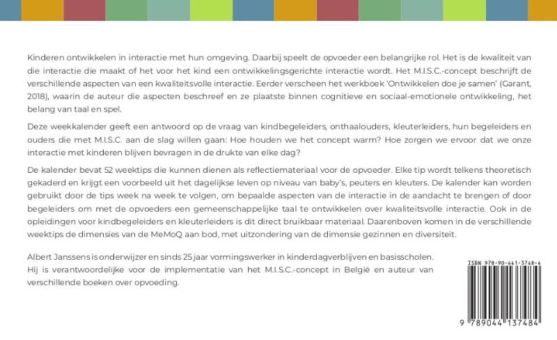 Achterkant van Ontwikkelen doe je samen – Weekkalender M.I.S.C.
