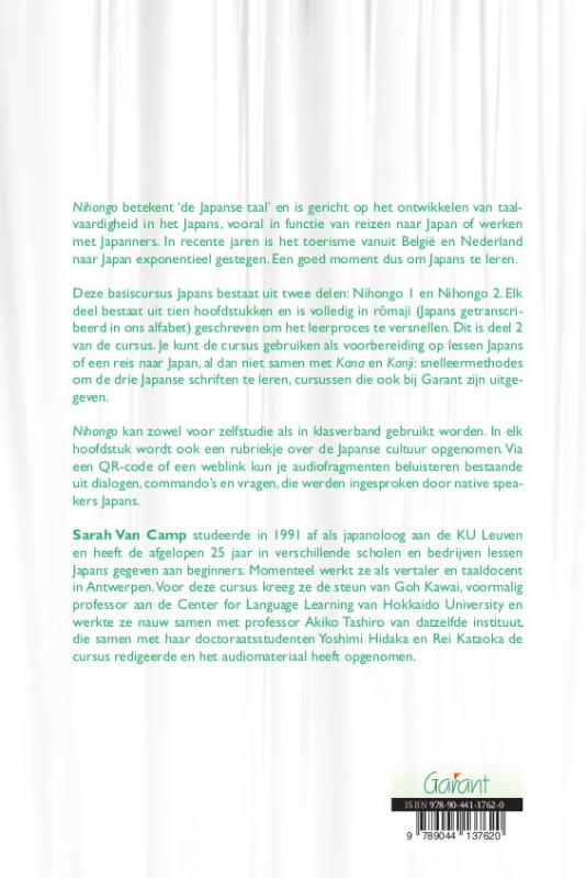 Achterkant van Japanse taal en cultuur voor beginners