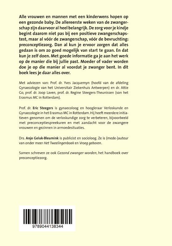 Achterkant van Vóórdat je zwanger wordt