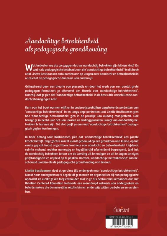 Achterkant van Aandachtige betrokkenheid als pedagogische grondhouding