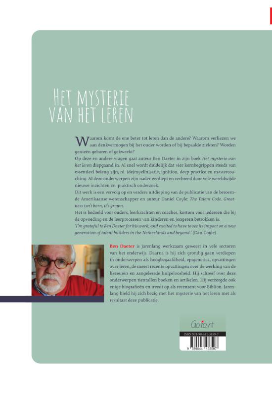 Achterkant van Het mysterie van het leren