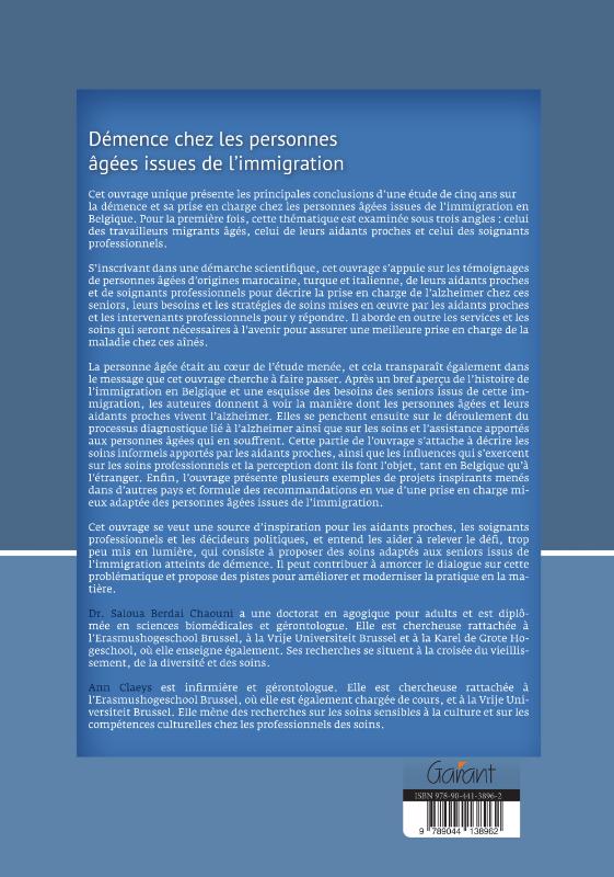 Achterkant van Démence chez les personnes âgées issues de l’immigration