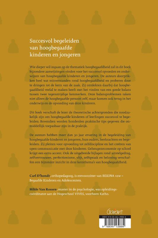 Achterkant van Succesvol begeleiden van hoogbegaafde kinderen en jongeren