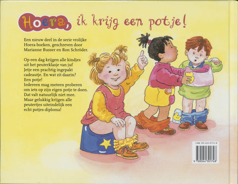 Achterkant van Hoera, ik krijg een potje!