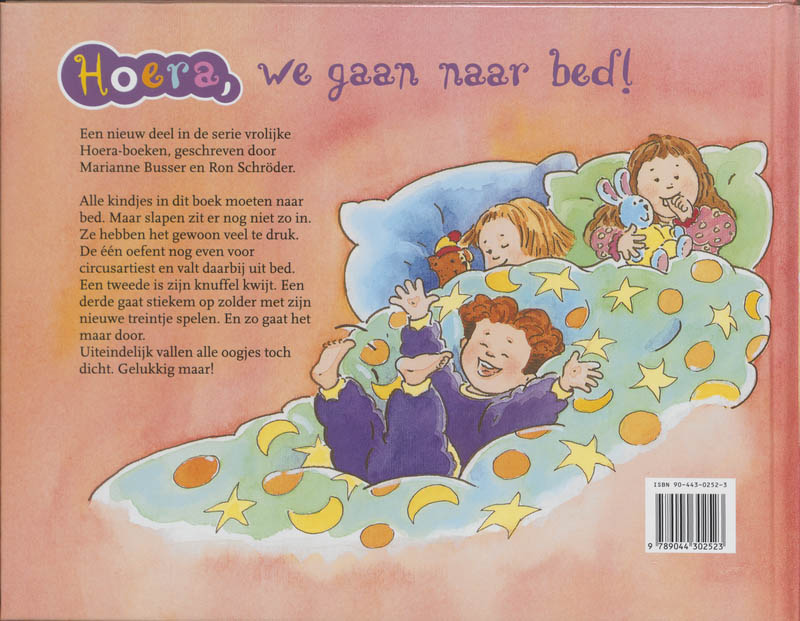 Achterkant van Hoera, we gaan naar bed!