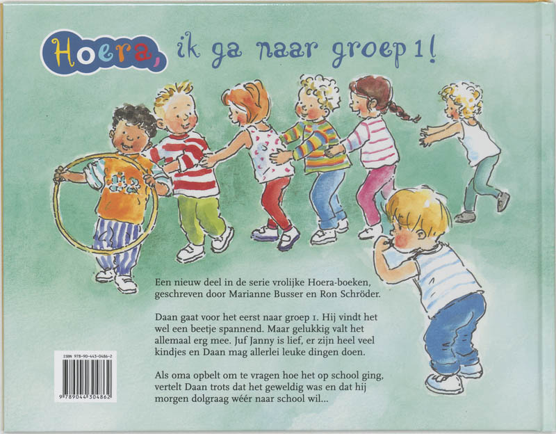 Achterkant van Hoera, ik ga naar groep 1!