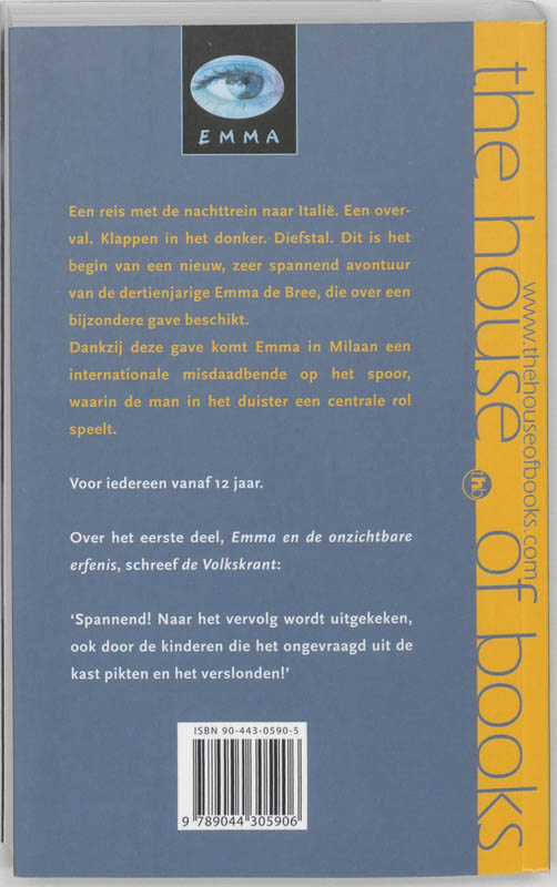 Achterkant van Emma en de man in het duister