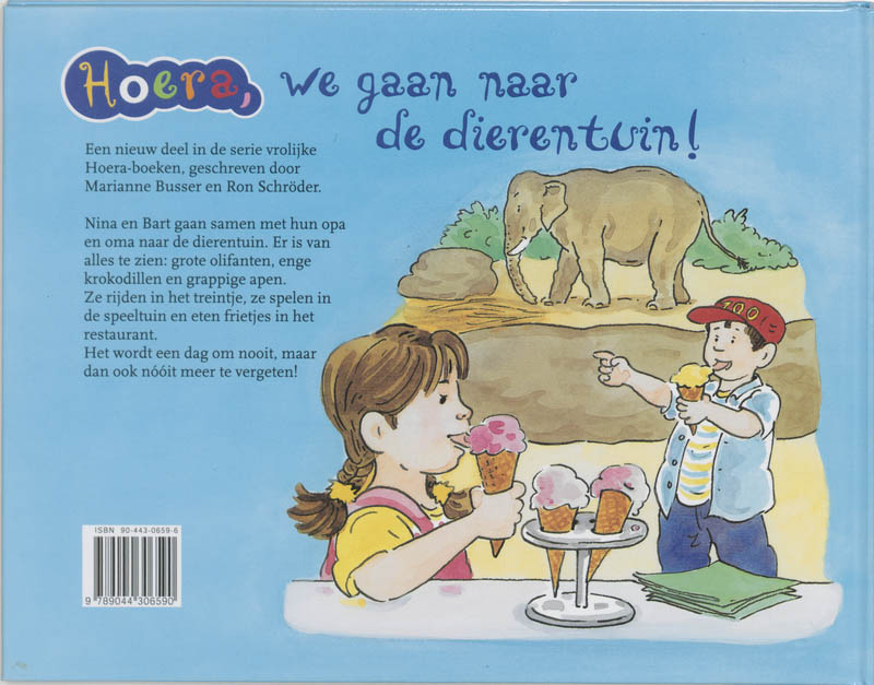 Achterkant van Hoera, we gaan naar de dierentuin!