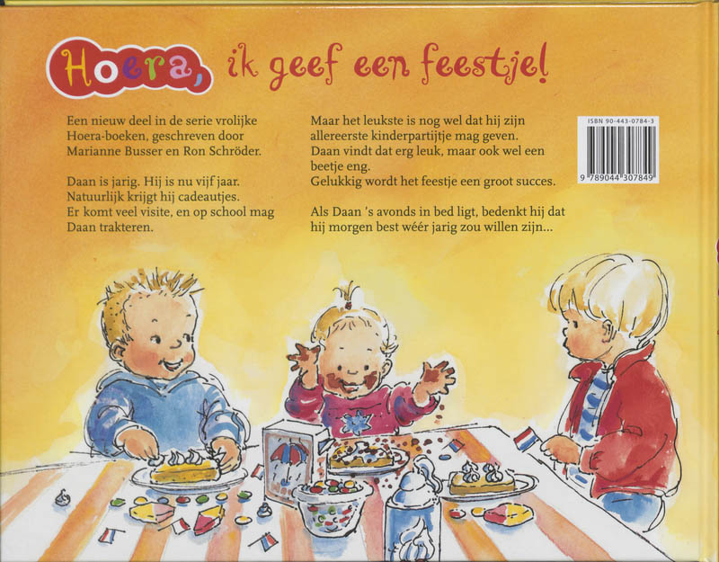 Achterkant van Hoera, ik geef een feestje!