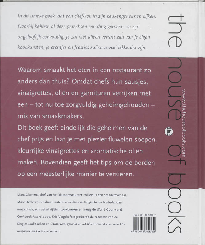 Achterkant van De geheimen van de chef