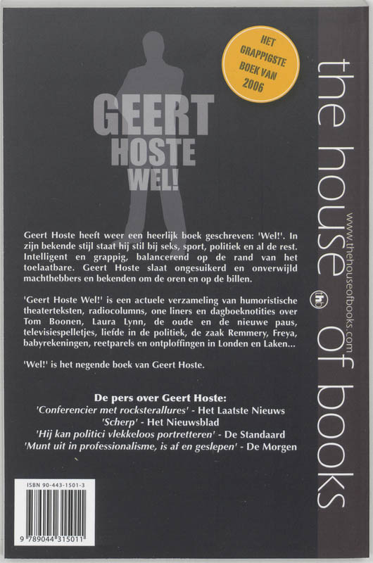 Achterkant van Geert Hoste Wel!