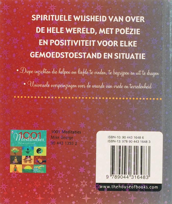 Achterkant van 365 meditaties van liefde & vrede