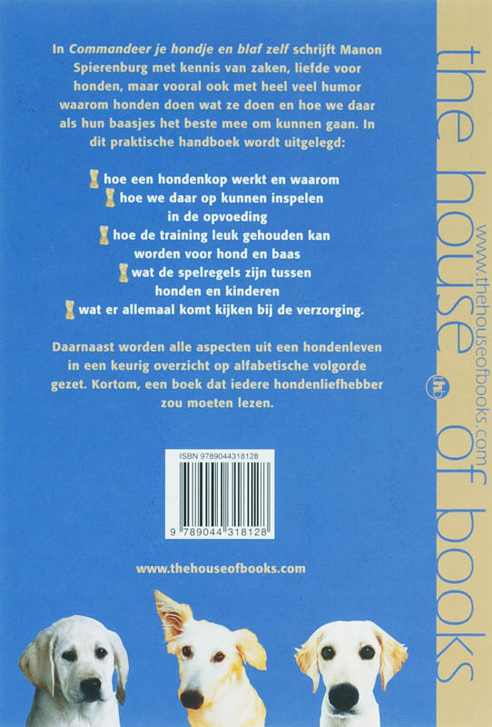 Achterkant van Commandeer je hondje en blaf zelf