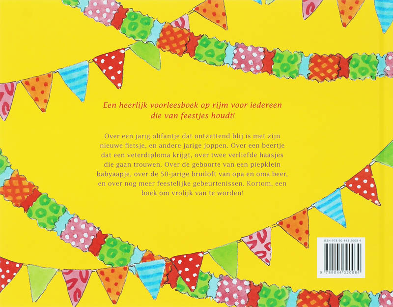 Achterkant van Het hiep hiep hoera-boek voor peuters en kleuters