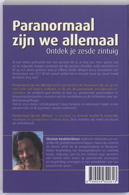Achterkant van Paranormaal zijn we allemaal