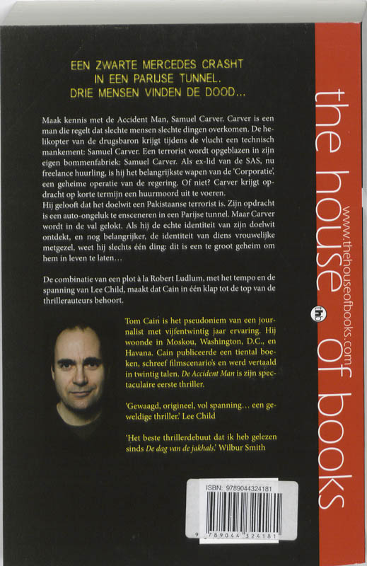 Achterkant van De accident man