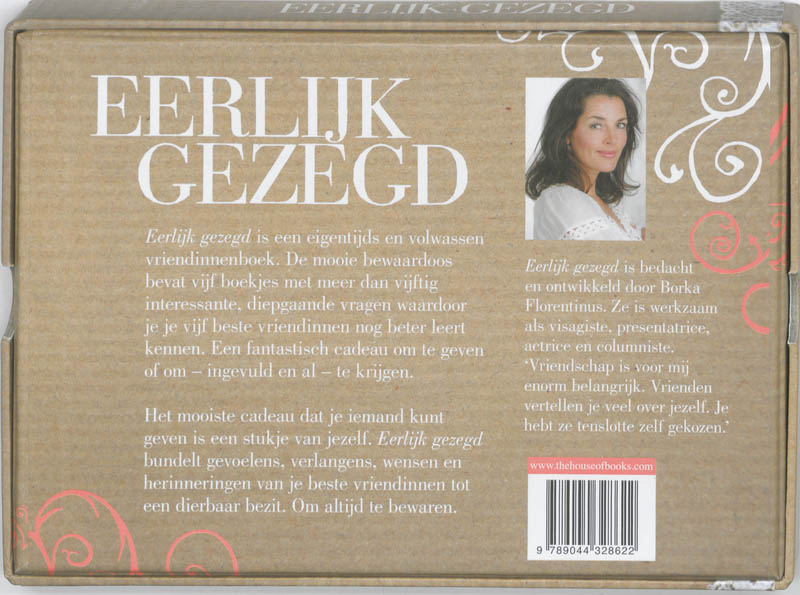 Achterkant van Eerlijk gezegd 5 boekjes in doos