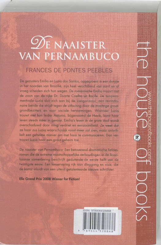 Achterkant van De naaister van Pernambuco
