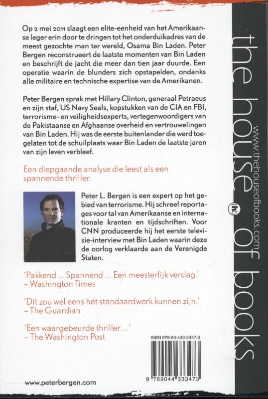Achterkant van De jacht op Bin Laden
