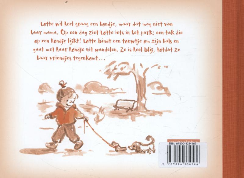Achterkant van Lotte wil een hondje