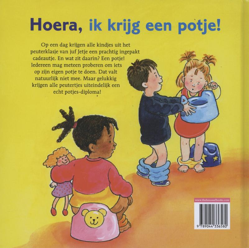 Achterkant van Hoera, ik krijg een potje!