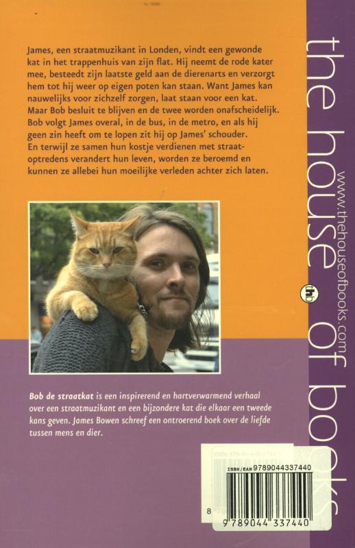 Achterkant van Bob de straatkat