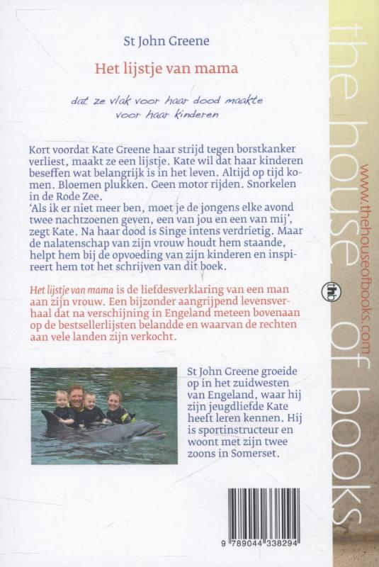 Achterkant van Het lijstje van mama