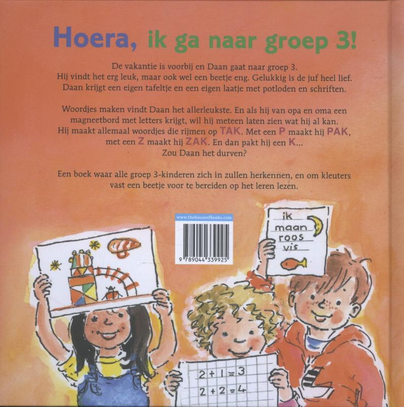 Achterkant van Hoera, ik ga naar groep 3!