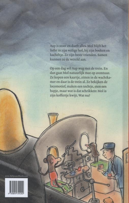 Achterkant van Aap & Mol gaan met de trein