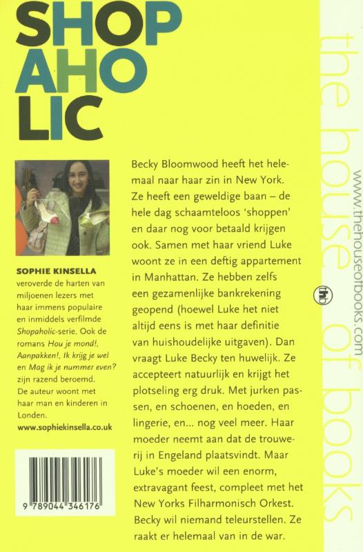 Achterkant van Shopaholic zegt ja