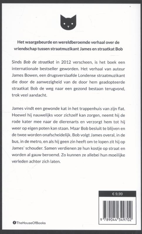 Achterkant van Bob de straatkat
