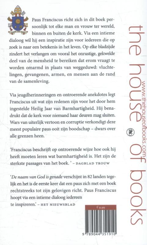 Achterkant van De Naam van God is genade