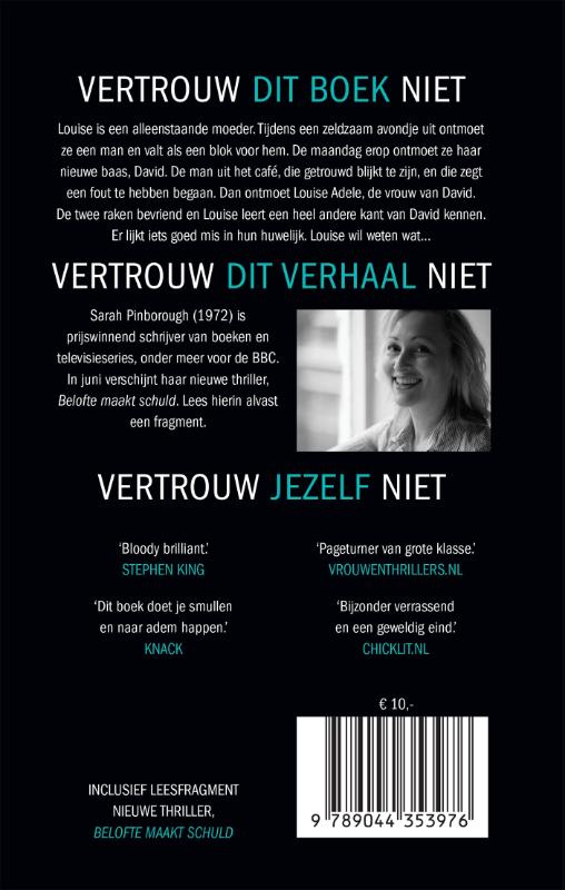 Achterkant van Wat jij niet ziet