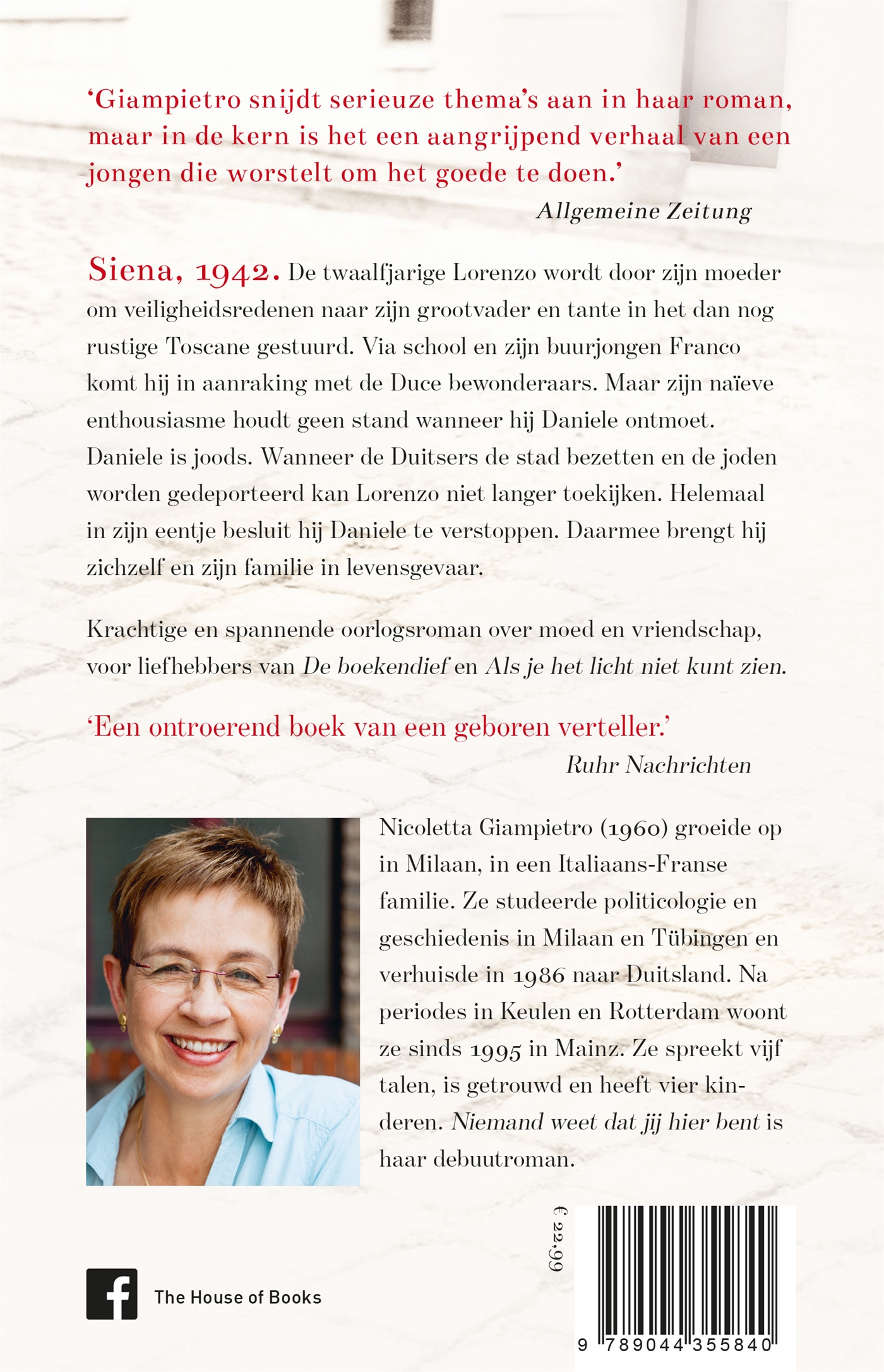 Achterkant van Niemand weet dat jij hier bent