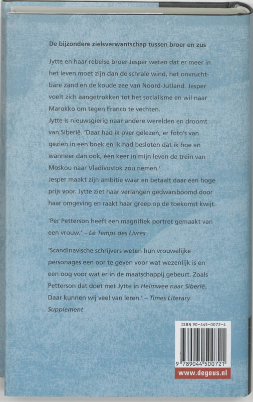 Achterkant van Heimwee naar Siberie