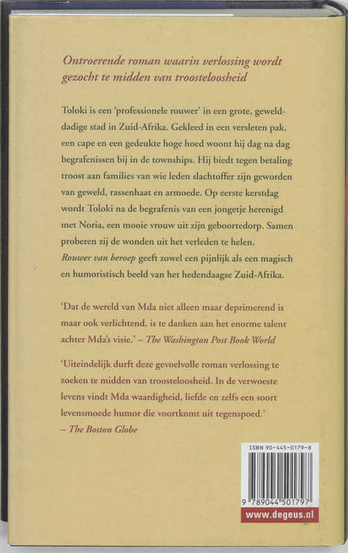 Achterkant van Rouwer van beroep