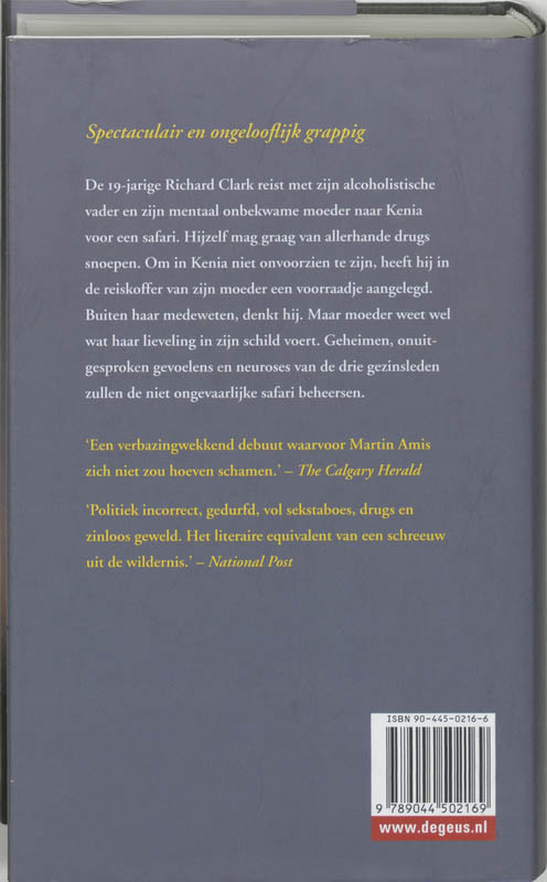 Achterkant van Afrikaans safaridagboek