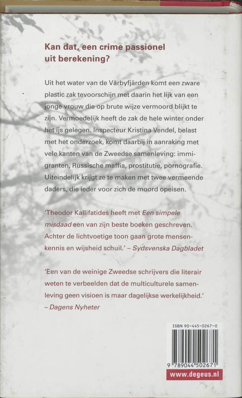 Achterkant van Een simpele misdaad