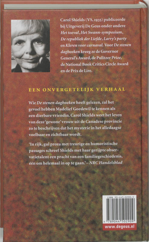 Achterkant van De stenen dagboeken