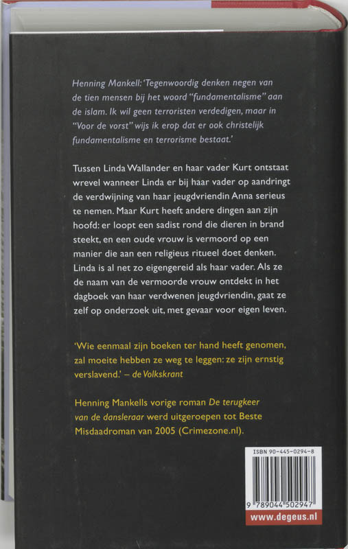 Achterkant van Voor de vorst