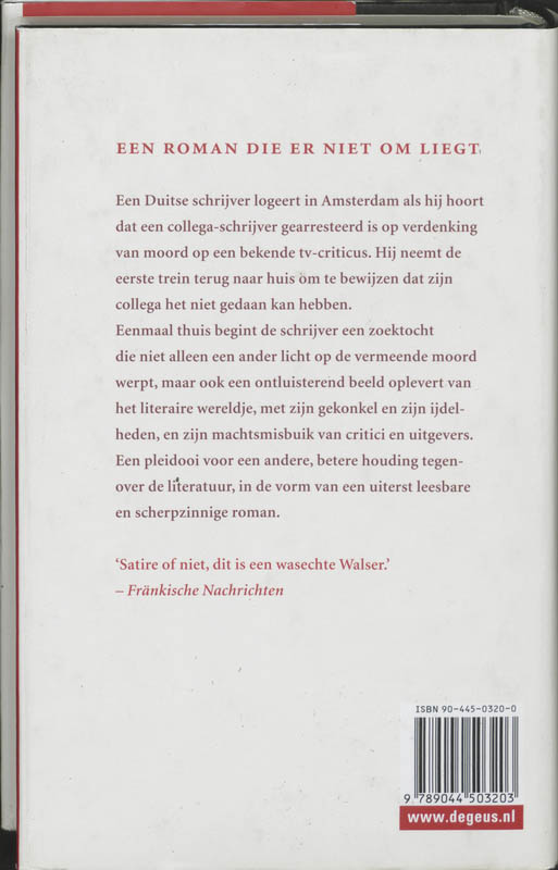 Achterkant van Dood van een criticus