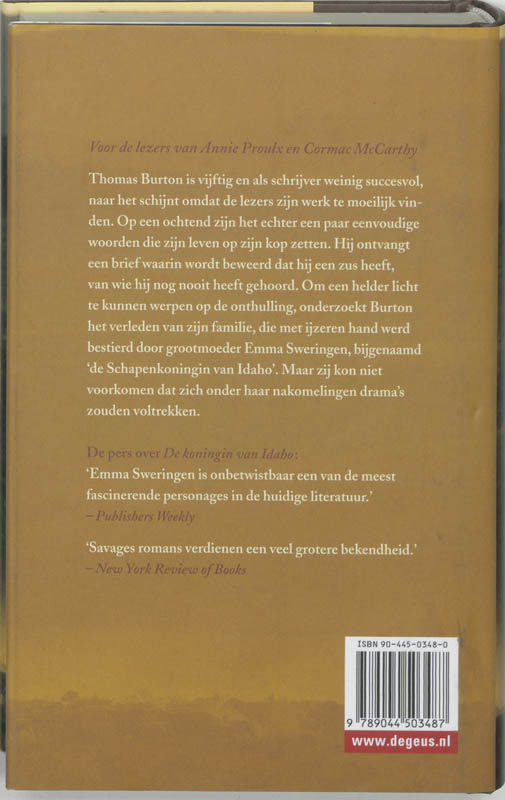 Achterkant van De koningin van Idaho