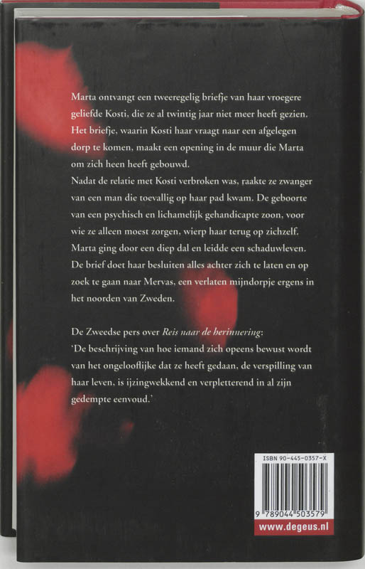 Achterkant van Reis naar de herinnering