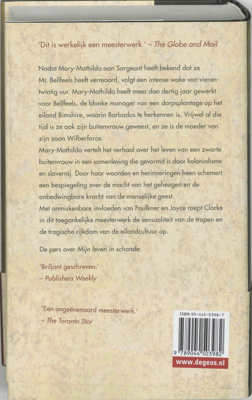 Achterkant van Mijn leven in schande