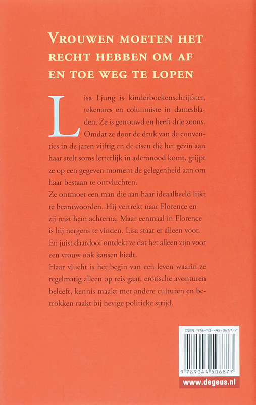 Achterkant van Lisa een vrouw alleen op reis