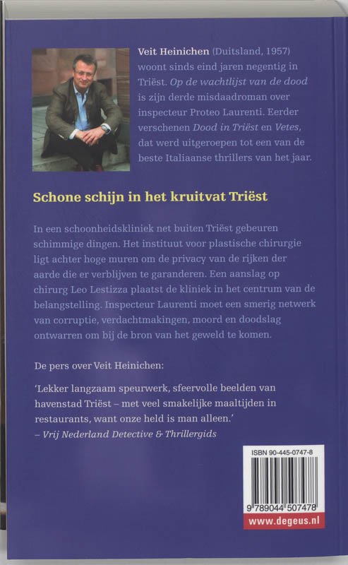 Achterkant van Op de wachtlijst van de dood